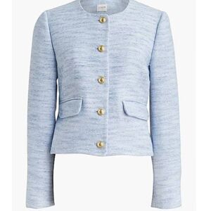 J Crew Women's Plus Size Blazer Classic Blue Tweed Lined Coat